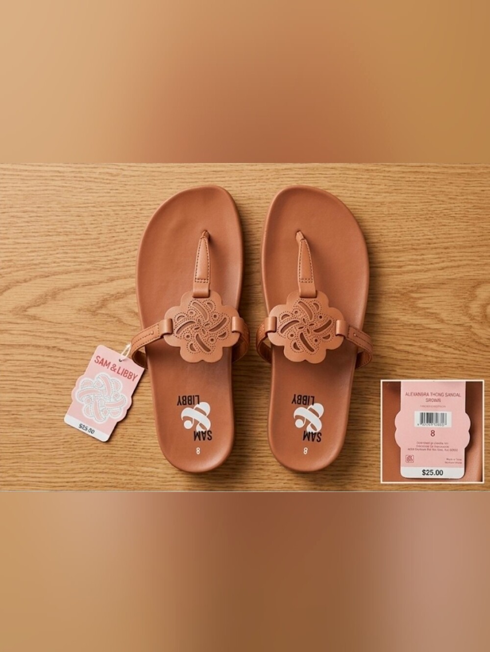 Sam & Libby Alexandra Sandals - Brown / Size 8